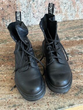 Dr. Martens Black Leather Lace-Up Combat Boots